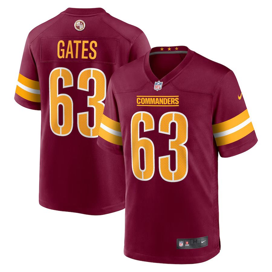 Men Washington Commanders #63 Nick Gates Nike Burgundy Game Player NFL Jersey->washington commanders->NFL Jersey